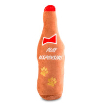 Load image into Gallery viewer, Barkweiser Parody Plush Dog Toy - back of bottle
