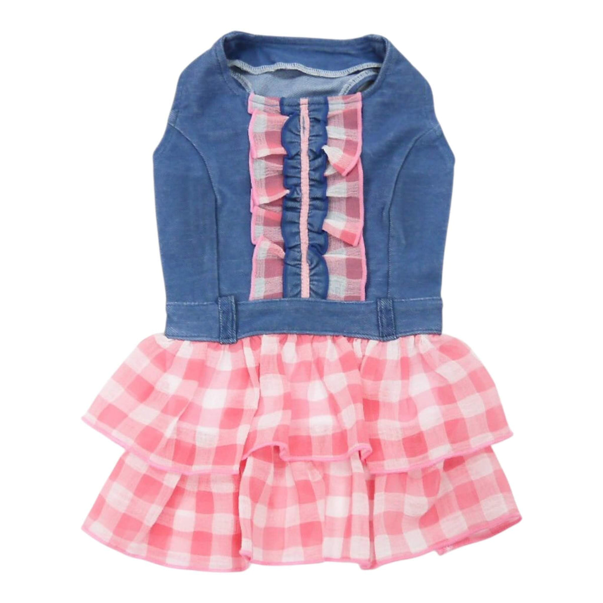 dog denim dress Chic by DOGO embellishment:FEATHER Backless Midi Silk Dress Ideal for walking Color:NO-Color