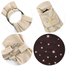Load image into Gallery viewer, Close up of Furry Fido Khaki Adjustable Pocket Pet Sling features

