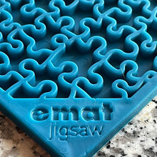 Load image into Gallery viewer, Close up of the jigsaw design emat enrichment licking mat for dogs
