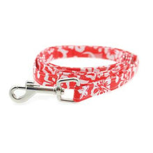 Load image into Gallery viewer, cool-mesh-dog-harness-hawaiian-hibiscus-red-matching-leash
