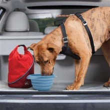 Load image into Gallery viewer, Dog enjoys a quick drink from his stashable water bowl
