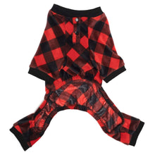 Load image into Gallery viewer, Red and Black Buffalo Dog Jammies - Inside View
