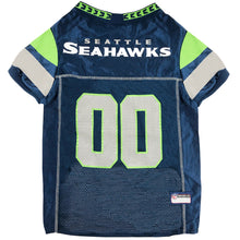 Load image into Gallery viewer, Seattle Seahawks Mesh NFL Dog Jersey features the Hawks iconic colors
