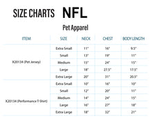 Load image into Gallery viewer, Hip Doggie NFL Pet Apparel Size Chart
