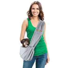 Load image into Gallery viewer, The Classic Grey Pet Sling makes carrying your small pet simple
