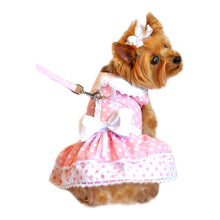 Load image into Gallery viewer, Yorkie Models Doggie Design Polka Dot and Lace Dog Harness Dress
