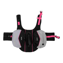 Load image into Gallery viewer, Adventure Backpack for Dogs in pink opened flat
