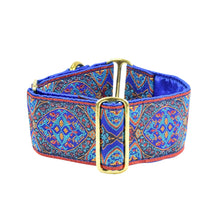 Load image into Gallery viewer, Aristocracy Blue 2&quot; Wide Satin-lined Martingale Dog Collar

