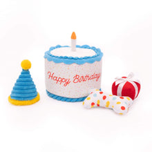 Load image into Gallery viewer, Birthday Cake Zippy Burrow Plush Dog Toy
