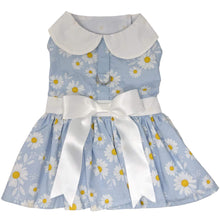 Load image into Gallery viewer, Blue Daisy Dog Dress with Matching Leash
