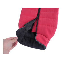 Load image into Gallery viewer, Cheshire Modern Step-In Dog Coat features a zippered back closure
