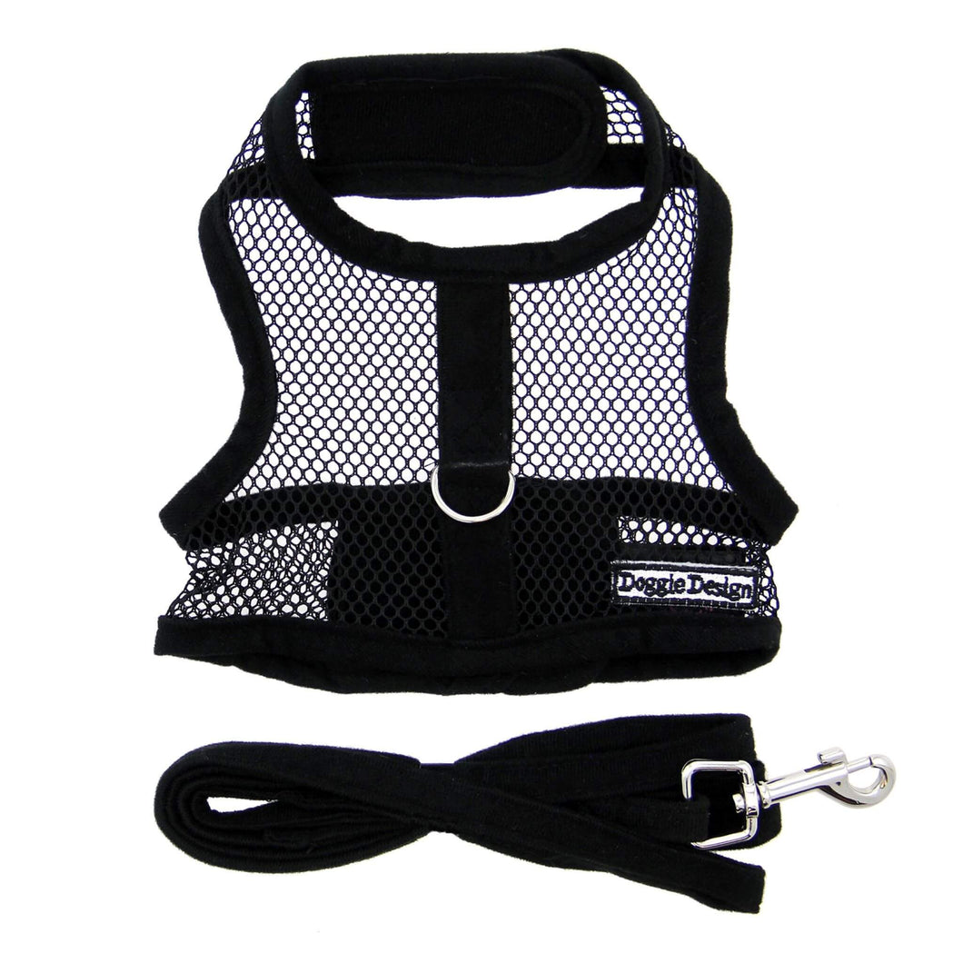 Cool Mesh Dog Harness in Solid Black