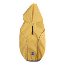 Load image into Gallery viewer, Cumbria Yellow Dog Raincoat with UKUSCAdoggie logo
