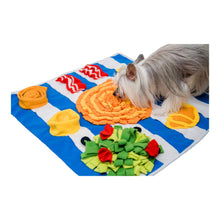 Load image into Gallery viewer, Dog forages for snacks in his Breakfast Dog Snuffle Feeding Mat

