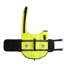 Load image into Gallery viewer, Dog Life Jacket in Neon Yellow - opened flat
