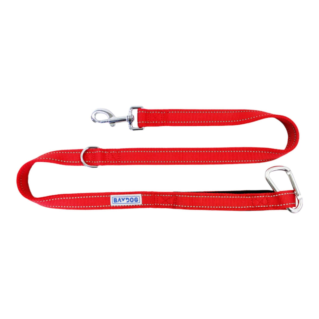 Hudson Bay Dog Leash with Carabiner Clip in Clifford Red