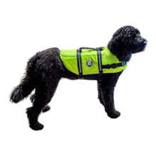 Load image into Gallery viewer, Larger breed dog models Dog Life Jacket by Paws Aboard in Neon Yellow
