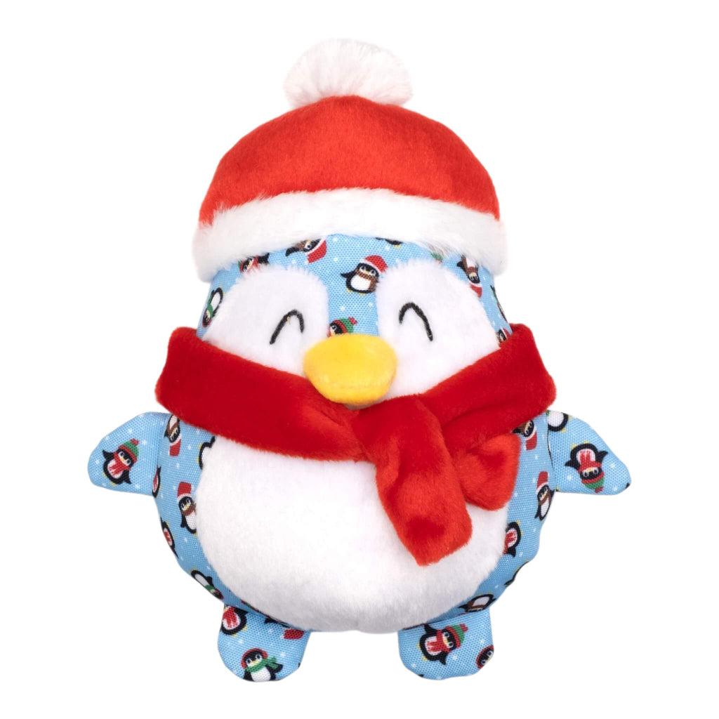 Penguin Tough Plush Dog Toy on white background