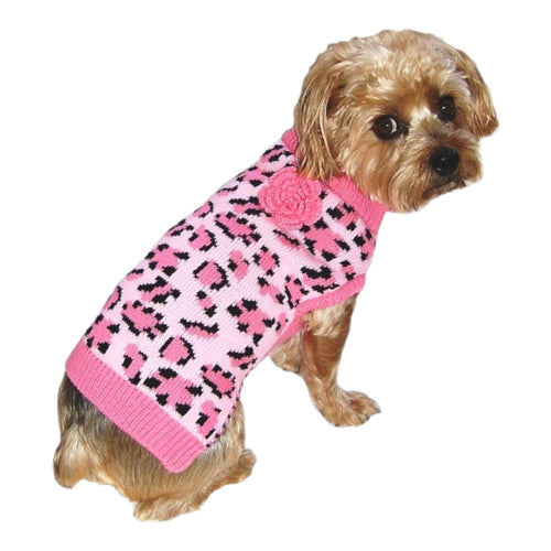 Pink Leopard Dog Sweater