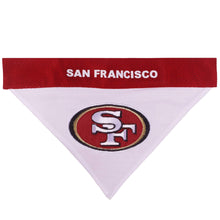 Load image into Gallery viewer, San Francisco 49ers Reversible Home and Away Dog Bandana - white side
