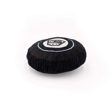 Load image into Gallery viewer, Sportsballz Hockey Puck Plush Dog Toy - side view
