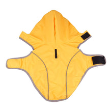 Load image into Gallery viewer, The Cumbria Yellow Dog Raincoat is easy to put on and take off
