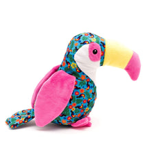 Load image into Gallery viewer, Toucan Tough Dog Toy has a brightly colored rugged outer layer
