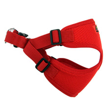 Load image into Gallery viewer, Wrap and Snap Choke Free Dog Harness in Flame Red - side view

