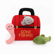 Load image into Gallery viewer, Zippy Burrow Tackle Box Plush Dog Toy

