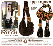 Load image into Gallery viewer, Rich Rhino Puppy Sling Pouch by Pet Flys - Information
