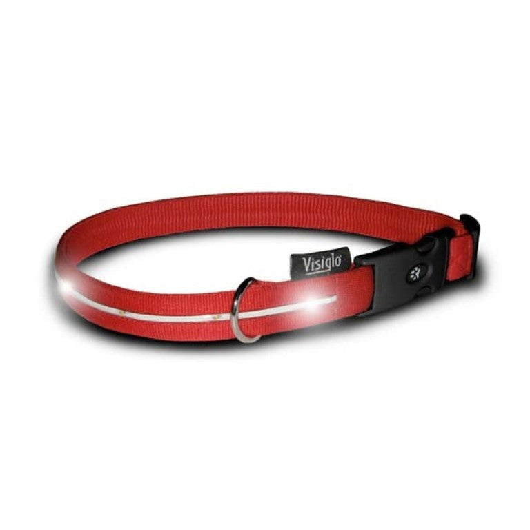 Visiglo Red Nylon Collar with White LED
