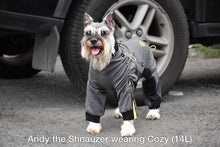 Cargar imagen en el visor de la galería, Andy the Schnauzer models the Cozy Full Body Dog Suit
