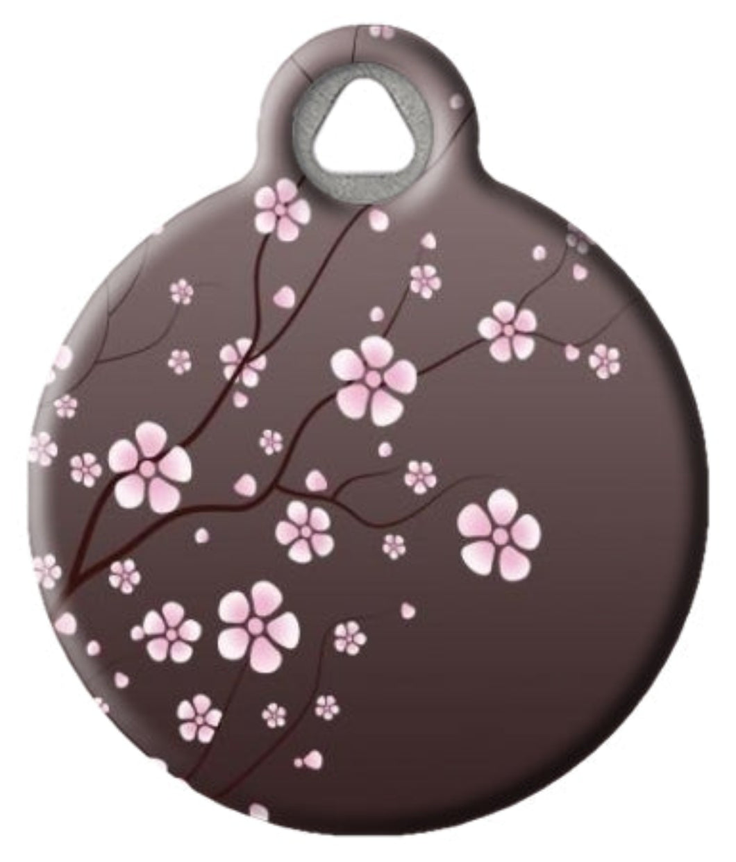 Japanese pink and mauve cherry blossom pet id tag