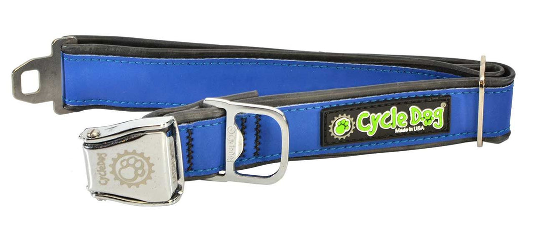 Blue MAX Reflective Dog Collar with Latch-Lock Metal Buckle