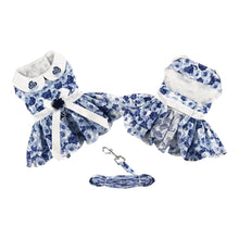 Load image into Gallery viewer, Blue Rose Harness Dog Dress with Matching Leash
