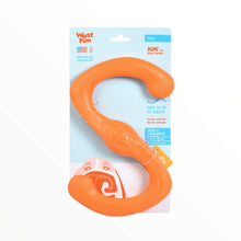 Load image into Gallery viewer, Bumi Dog Tug Toy in Tangerine with packaging

