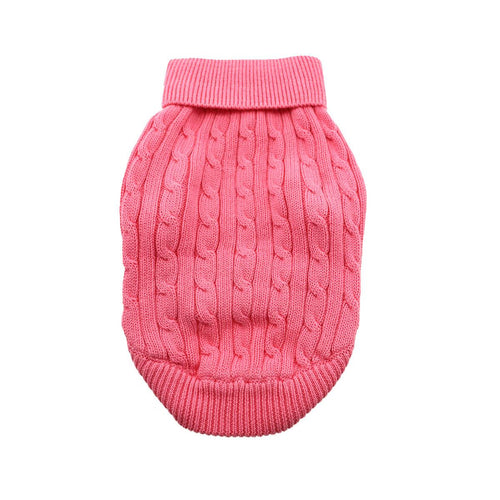 candy-pink-combed-cotton-cable-knit-dog-sweater
