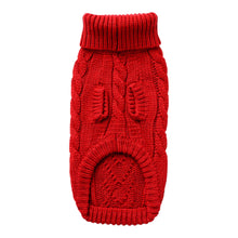 Load image into Gallery viewer, Chalet Dog Sweater in Red - Underside View Showing Sleeves
