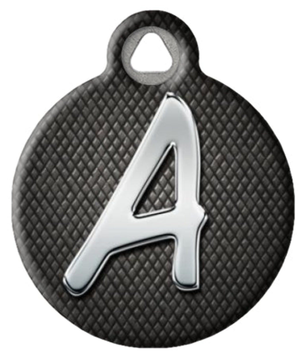 Chrome monogram pet ID tag with your choice of letter