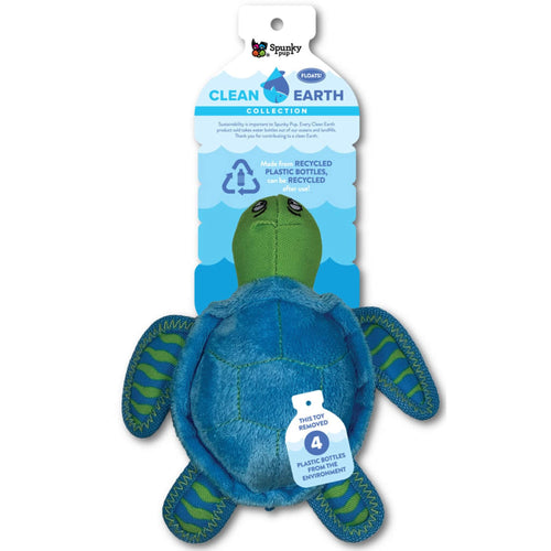 Clean Earth Plush Turtle Dog Toy - Small