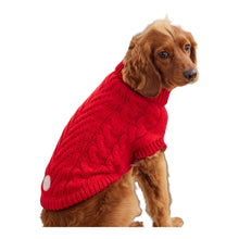 Load image into Gallery viewer, Comfortable and Cozy - Dog Wears the Chalet Dog Sweater in Red
