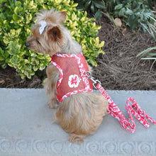 Load image into Gallery viewer, cool-mesh-dog-harness-hawaiian-hibiscus-red
