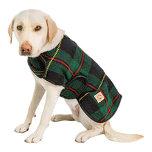Load image into Gallery viewer, Dapper Dog Models Navy Tartan Plaid Blanket Dog Coat
