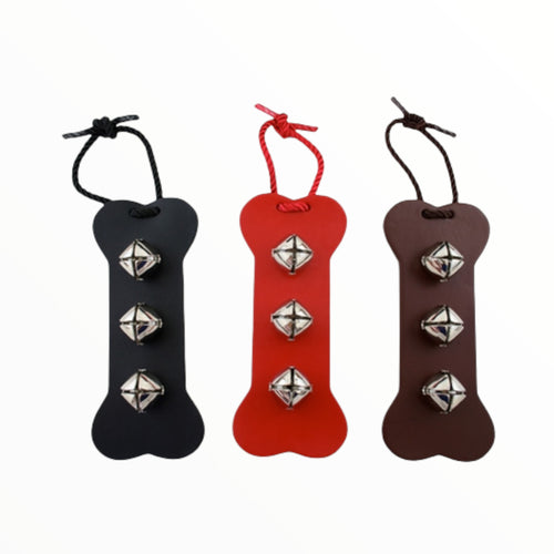 Dog Bone Door Bell Hangers in Black, Red, or Brown leather