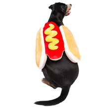 Load image into Gallery viewer, Dog looks just like a hot dog in his Halloween Costume
