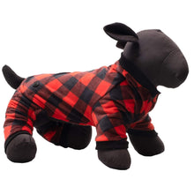 Load image into Gallery viewer, Dog Mannequin Models Red and Black Buffalo Dog Jammies
