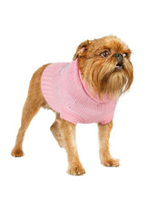 Load image into Gallery viewer, dog-wears-pink-and-grey-argyle-sweater
