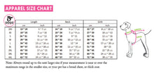 Load image into Gallery viewer, DOGO Pet Fashions Apparel Size Chart
