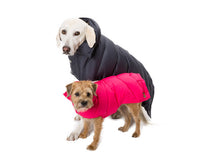 Load image into Gallery viewer, luxury-down-puffer-coat-pink-and-navy-blue

